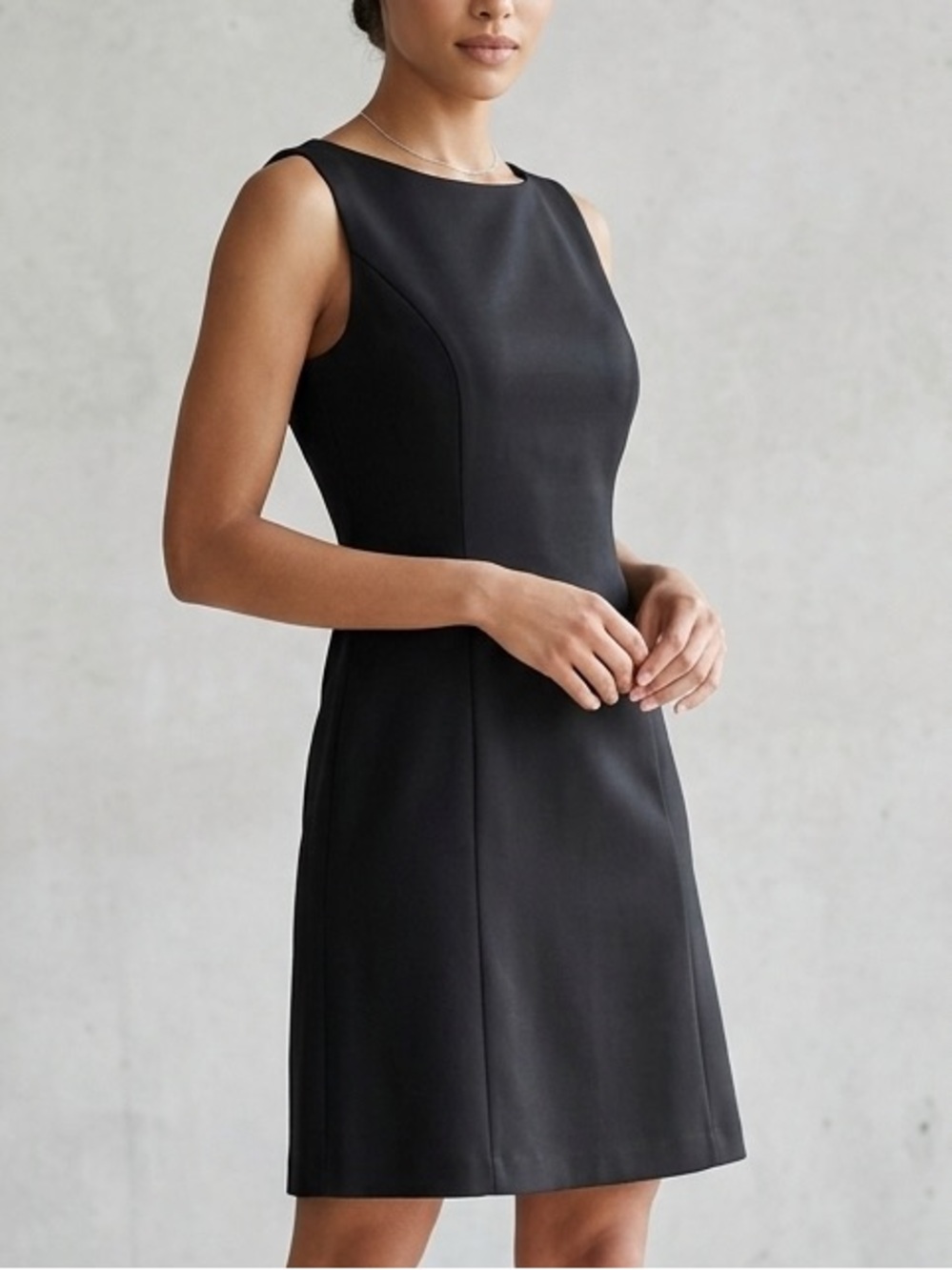 Chic Little Black Dress Retro Boat Neck Sleeveless Party Flare Mini Wedding 1055